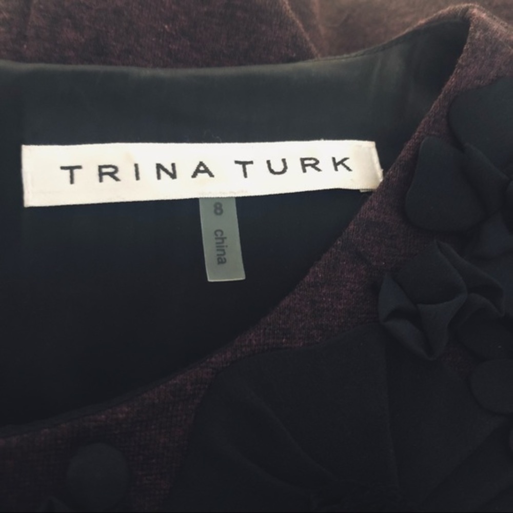[TRINA Turk] Ribbon Embroidered Floral Neckline Sheath Dress - Picture 6 of 11